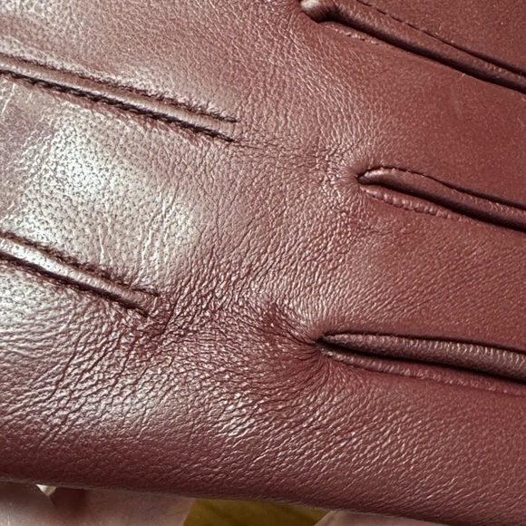 Elegant Burgundy Leather Gloves SIZE SMALL new - Picture 6 of 6